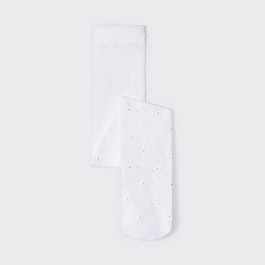 Колготки цвета слоновой кости в цветок от бренда Mayoral