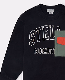 Свитшот Logo Graphi с контрастным карманом от бренда Stella McCartney kids