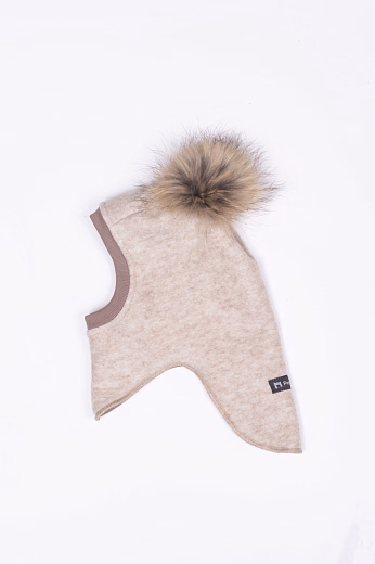Шапка-шлем Double fur Beige от бренда Peppihat