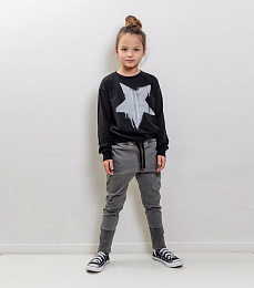 Джоггеры серые с широкой резинкой от бренда NuNuNu