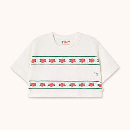 Футболка-кроп Roses от бренда Tinycottons Белый