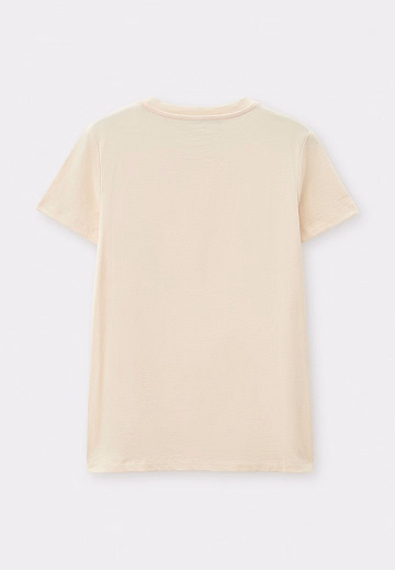 Футболка бежевого цвета с Лого от бренда Trussardi Молочный