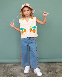 Джинсы STRAWBERRIES EMBROIDERED от бренда Tinycottons