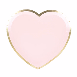 Тарелки Розовое сердце с золотом 8 шт от бренда Tim & Puce Factory