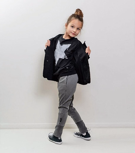 Джоггеры серые с широкой резинкой от бренда NuNuNu