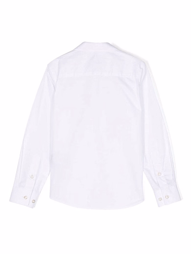 Рубашка белого цвета с надписью на груди от бренда JOHN RICHMOND