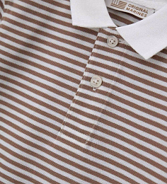 Поло бежевая полоска от бренда Original Marines