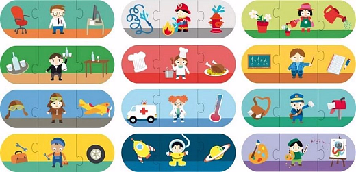 Пазлы «Профессии" принцип монтесори от бренда Apli Kids