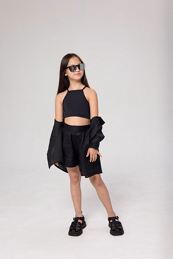 Рубашка LEN GIRL черного цвета от бренда Liqlo