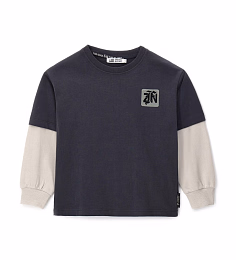 Лонгслив с констрастными рукавами от бренда Original Marines