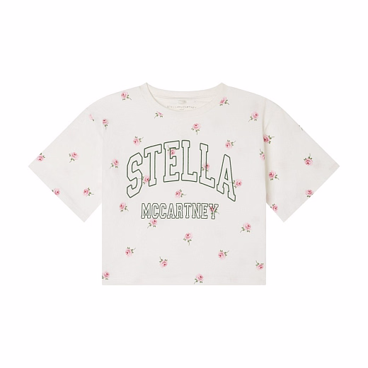 Футболка кроп Logo от бренда Stella McCartney kids Молочный