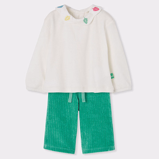 Лонгслив Embroidery Leaves и штаны от бренда Boboli