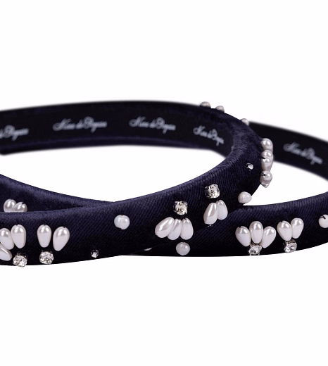 Ободок «Воспоминание 2.0» тёмно-синий от бренда Kosa do Poyasa