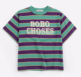 Футболка Green Stripes BC от бренда Bobo Choses Зеленый Фиолетовый