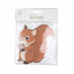 Пригласительные открытки Белочка 8 шт от бренда Tim & Puce Factory