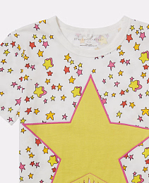 Футболка Star Graphic Fringed от бренда Stella McCartney kids Молочный