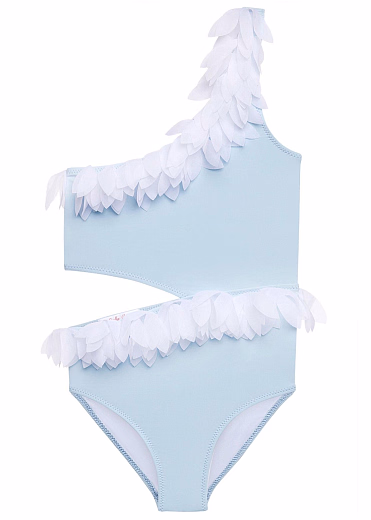 Купальник голубой с белыми декоративными украшениями от бренда Stella Cove