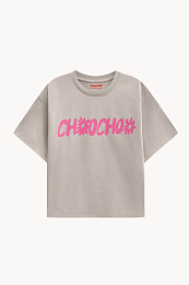 Футболка-кроп ChooChoo от бренда CHOOCHOO Серый
