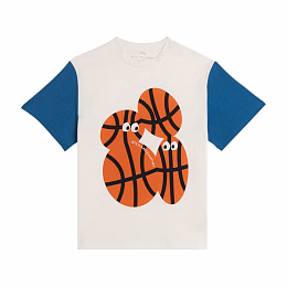 Футболка Basketball Graphic от бренда Stella McCartney kids Молочный