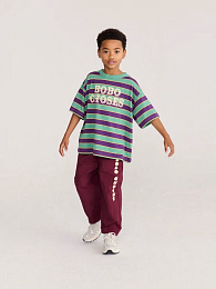 Футболка Green Stripes BC от бренда Bobo Choses Зеленый Фиолетовый