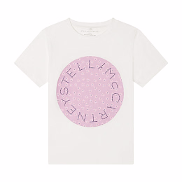 Футболка Milk Logo Graphic от бренда Stella McCartney kids Молочный