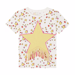 Футболка Star Graphic Fringed от бренда Stella McCartney kids Молочный
