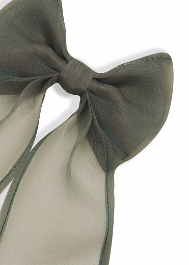 Бант из органзы "Дружба" зелёный от бренда Kosa do Poyasa