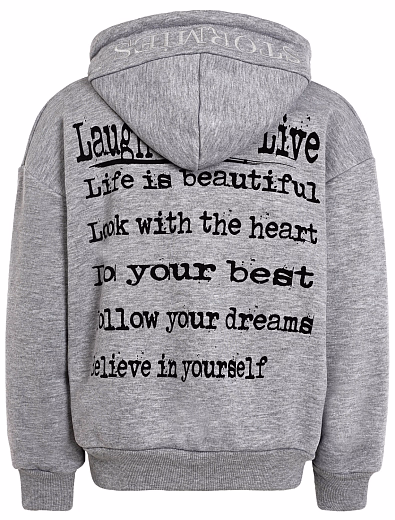 Худи LLL Grey Black c молнией от бренда Stormies