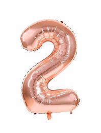Воздушный шар Цифра 2 Rose Gold от бренда Tim & Puce Factory