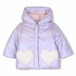 Куртка лиловая с карманами в виде сердец от бренда Billieblush