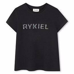 Футболка Black с надписью от бренда SONIA RYKIEL Черный