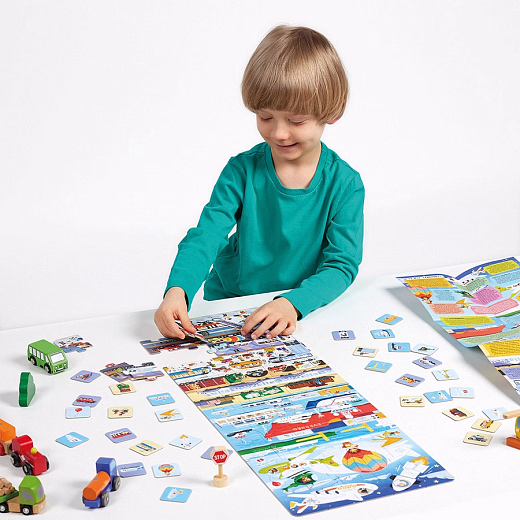 Пазл с карточками Транспорт от бренда Banana Panda