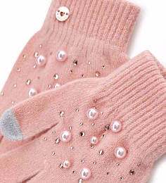 Перчатки розовые с декором от бренда Original Marines