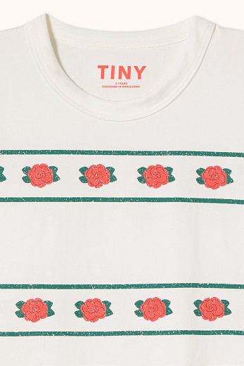 Футболка-кроп Roses от бренда Tinycottons Белый