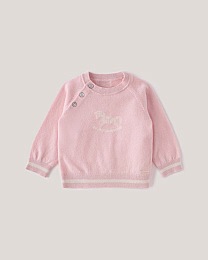 Джемпер и джоггеры розового цвета с принтом лошадки от бренда Anna Leon