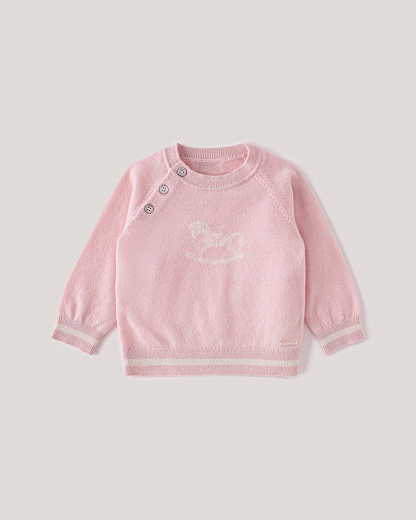 Джемпер и джоггеры розового цвета с принтом лошадки от бренда Anna Leon