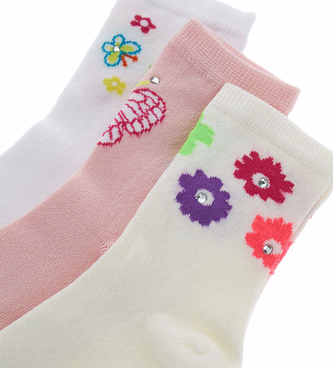 Носки с цветами и стразами, 3 пары от бренда Original Marines