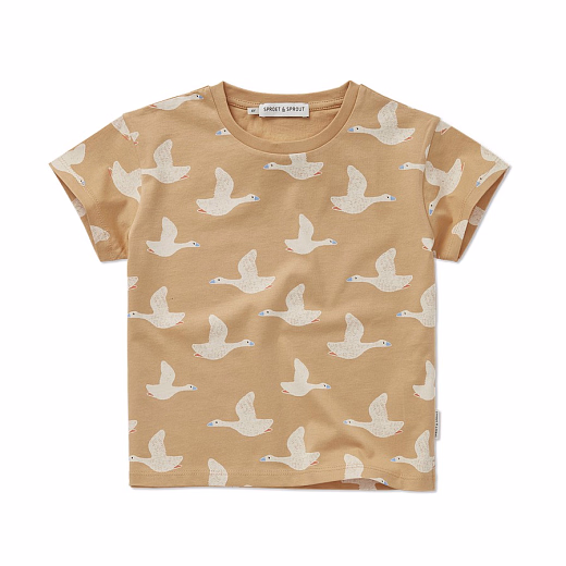 Футболка Goose Print от бренда Sproet & Sprout Бежевый