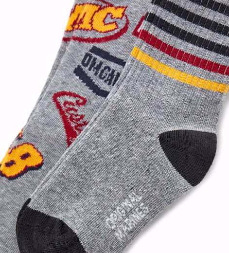 Носки 2 пары серого цвета с принтом от бренда Original Marines