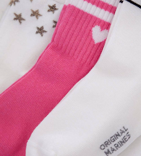 Носки 3 пары розового и белого цвета от бренда Original Marines
