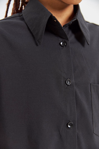 Рубашка BACK BUTTONS черного цвета от бренда Liqlo