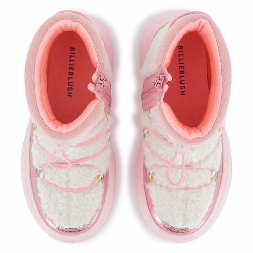 Сапоги с мехом и шнурками от бренда Billieblush