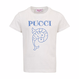 Футболка молочная с рыбками от бренда Emilio Pucci Молочный