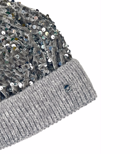 Шапка серого цвета с пайетками от бренда Original Marines
