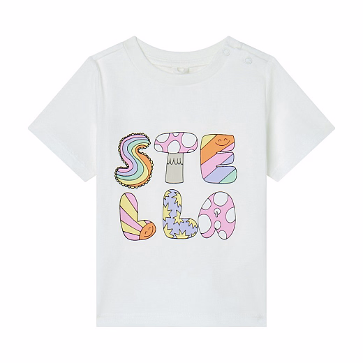 Футболка Milk Woodland Lettering от бренда Stella McCartney kids Молочный