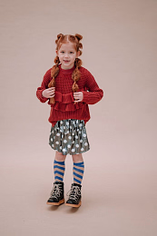 Джемпер кирпичного цвета с оборками от бренда Sproet & Sprout