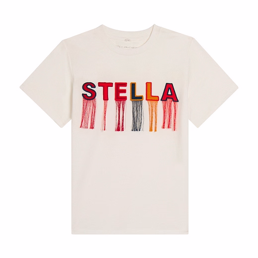 Футболка Fringe от бренда Stella McCartney kids Молочный