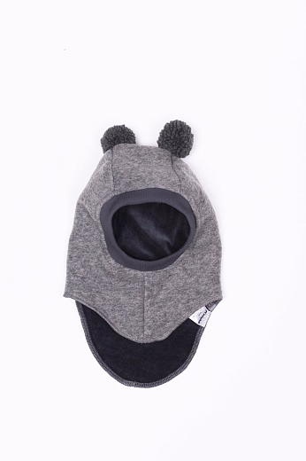 Шапка-шлем Bear pompons grey от бренда Peppihat