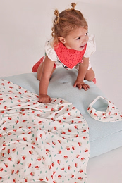 Нагрудный фартук белый и коралловый от бренда Boboli