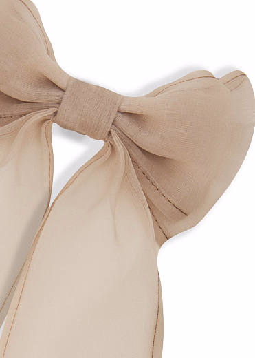 Бант из органзы "Дружба" серо-бежевый от бренда Kosa do Poyasa